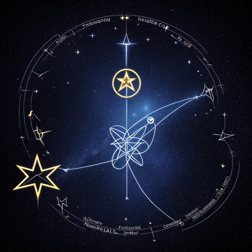 A logo with the concept and philosophy of transmission of star light 
